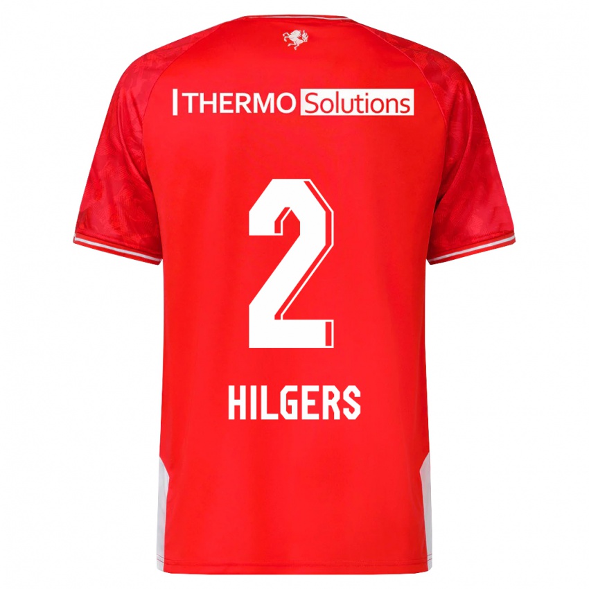 Enfant Maillot Mees Hilgers #2 Rouge Tenues Domicile 2023/24 T-Shirt Suisse