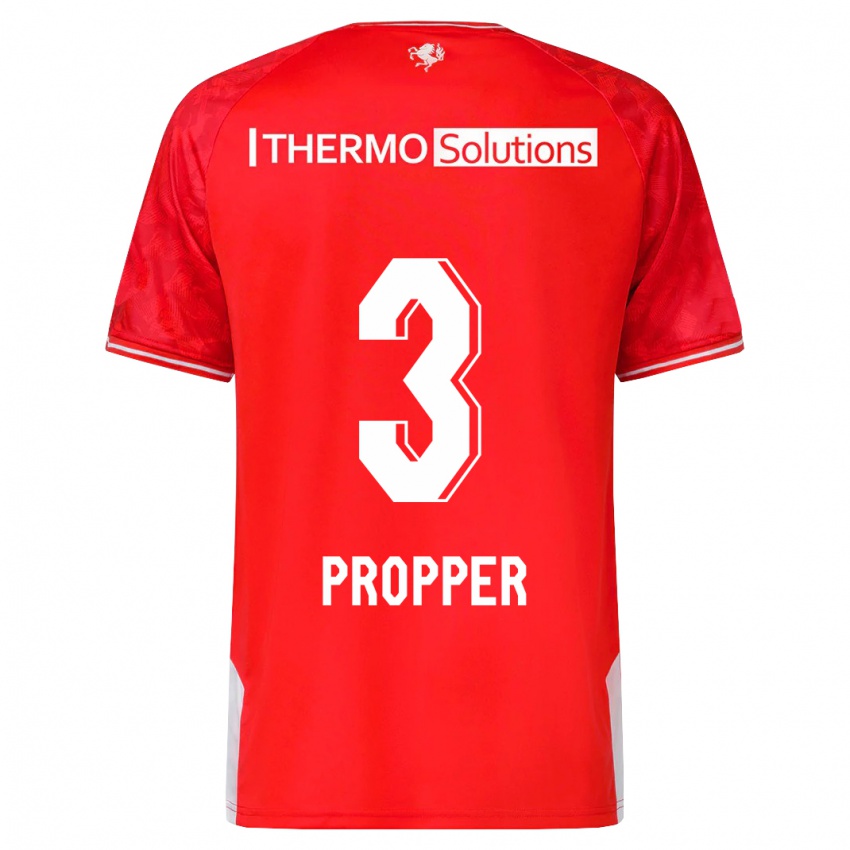Enfant Maillot Robin Pröpper #3 Rouge Tenues Domicile 2023/24 T-Shirt Suisse