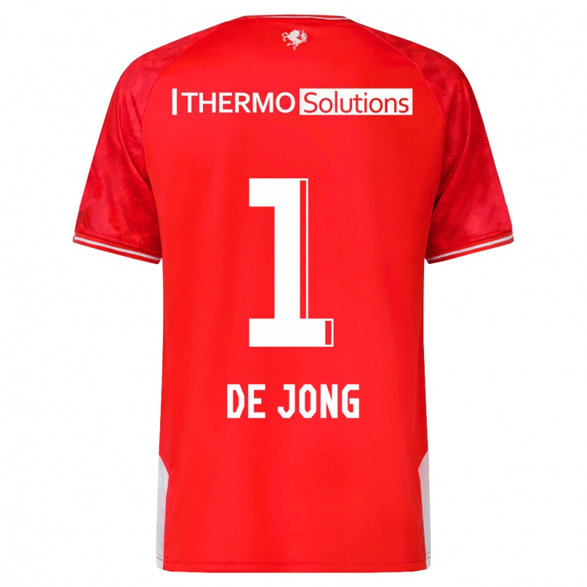 Enfant Maillot Daniëlle De Jong #1 Rouge Tenues Domicile 2023/24 T-Shirt Suisse