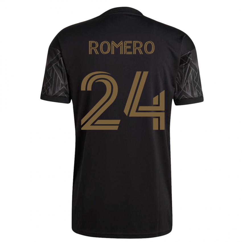 Enfant Maillot Javen Romero #24 Noir Tenues Domicile 2023/24 T-Shirt Suisse