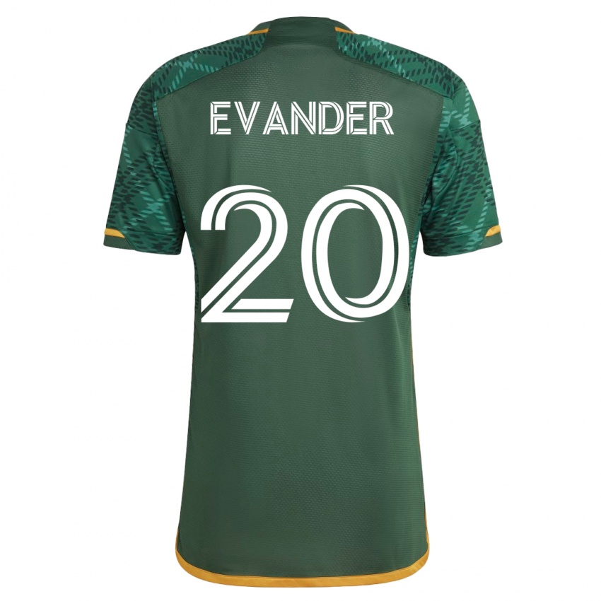 Enfant Maillot Evander #20 Vert Tenues Domicile 2023/24 T-Shirt Suisse