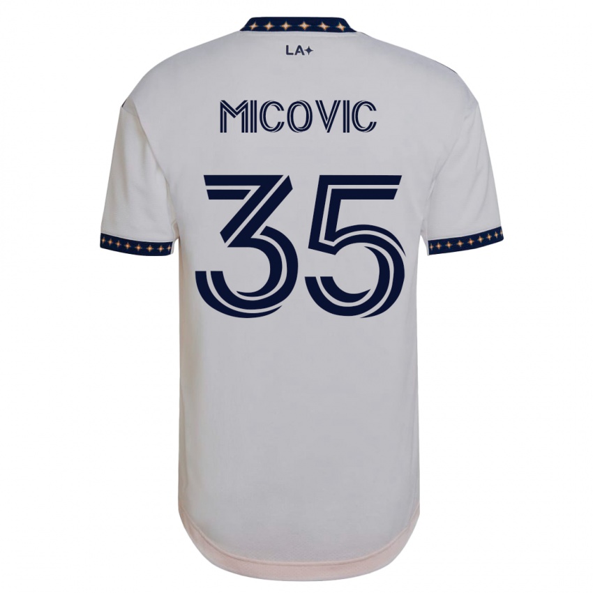 Enfant Maillot Novak Micovic #35 Blanc Tenues Domicile 2023/24 T-Shirt Suisse