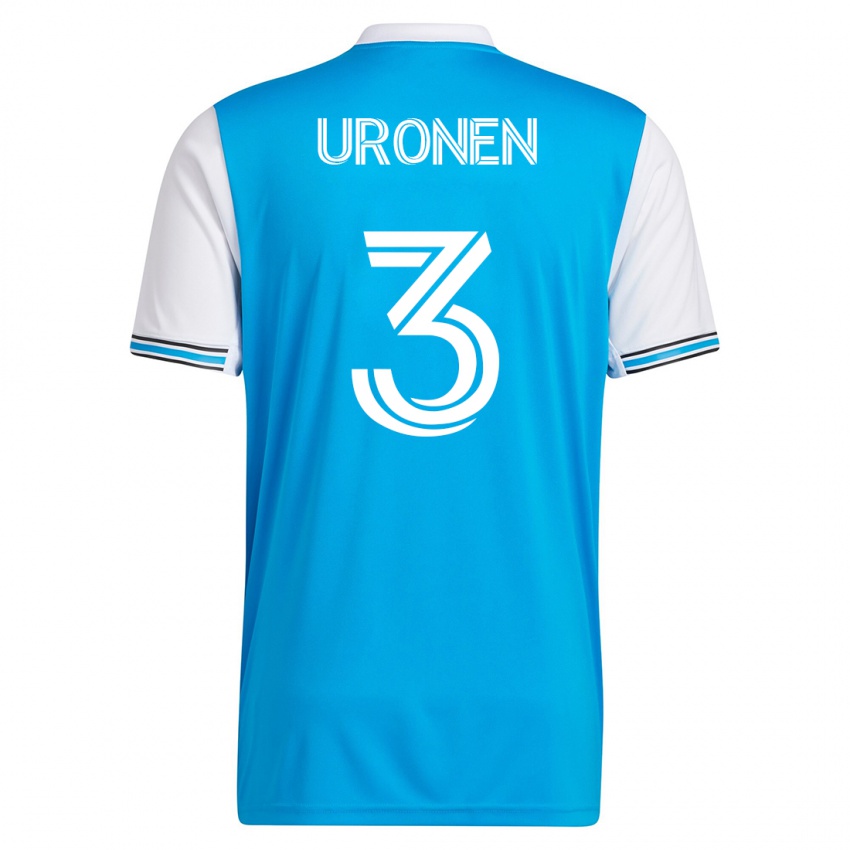 Kinder Jere Uronen #3 Blau Heimtrikot Trikot 2023/24 T-Shirt Schweiz