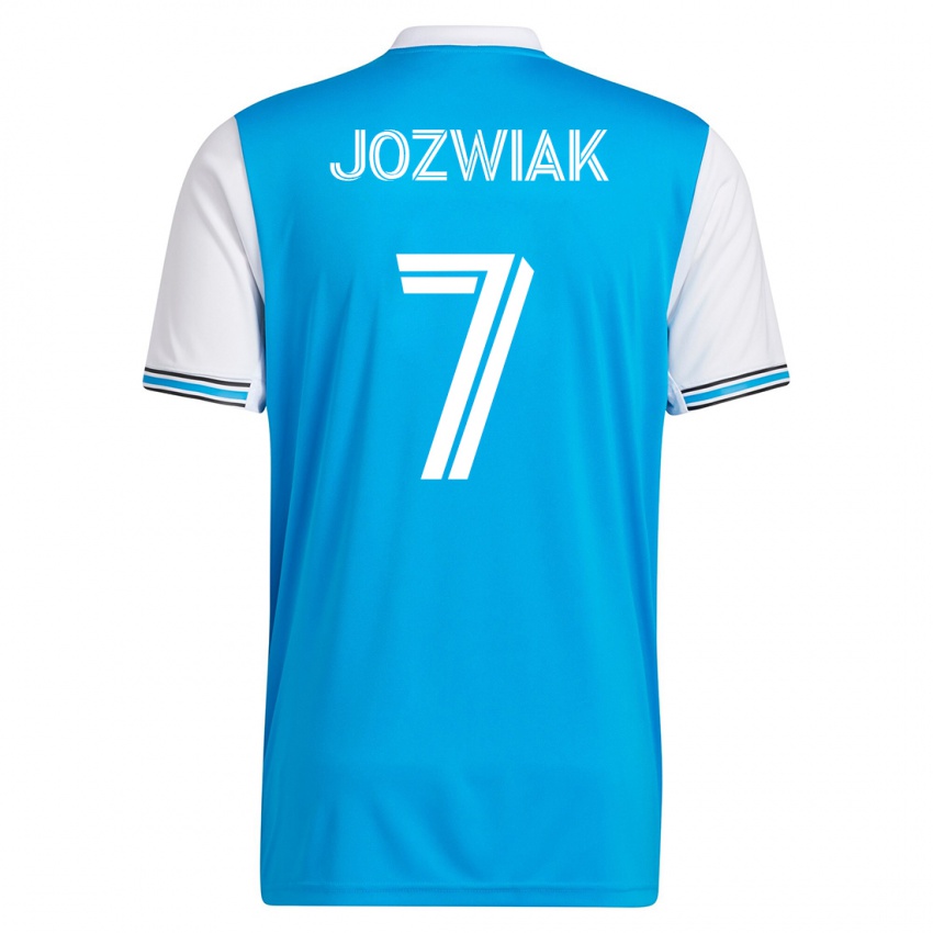 Enfant Maillot Kamil Józwiak #7 Bleu Tenues Domicile 2023/24 T-Shirt Suisse