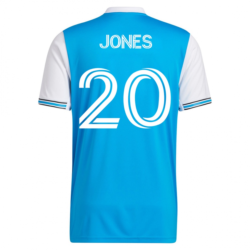 Kinder Derrick Jones #20 Blau Heimtrikot Trikot 2023/24 T-Shirt Schweiz