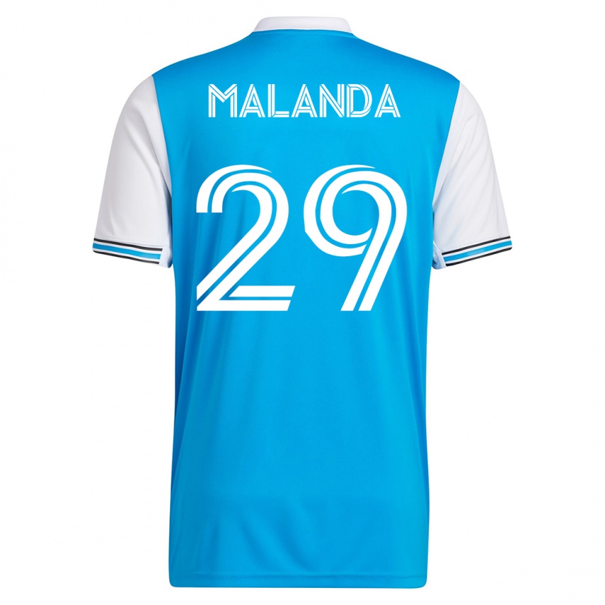 Enfant Maillot Adilson Malanda #29 Bleu Tenues Domicile 2023/24 T-Shirt Suisse