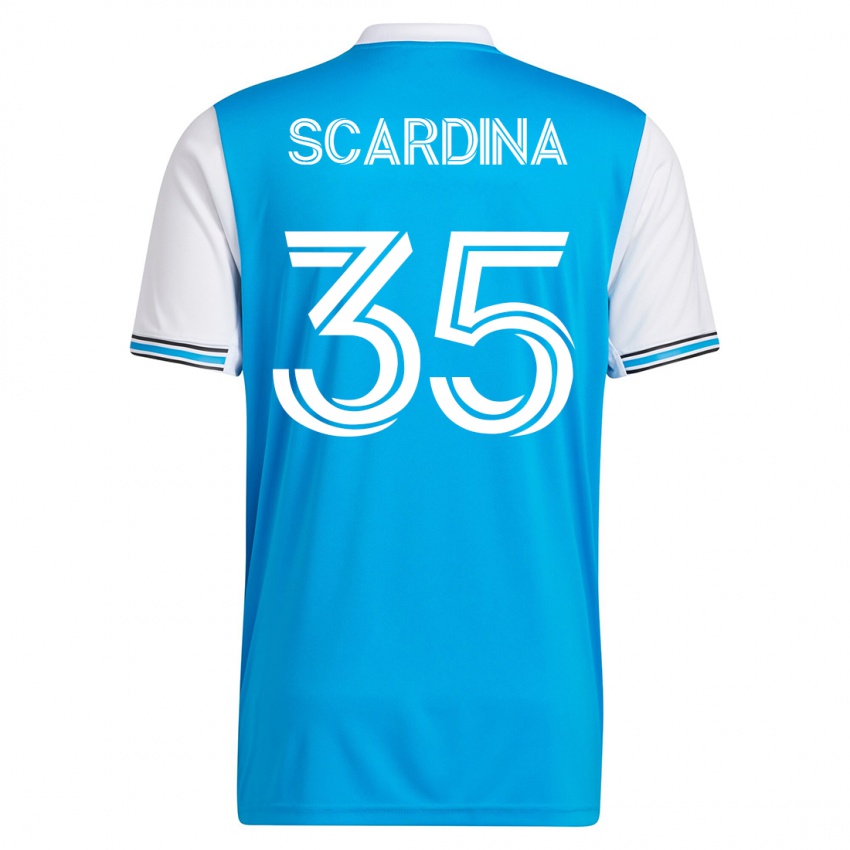 Kinder Nick Scardina #35 Blau Heimtrikot Trikot 2023/24 T-Shirt Schweiz
