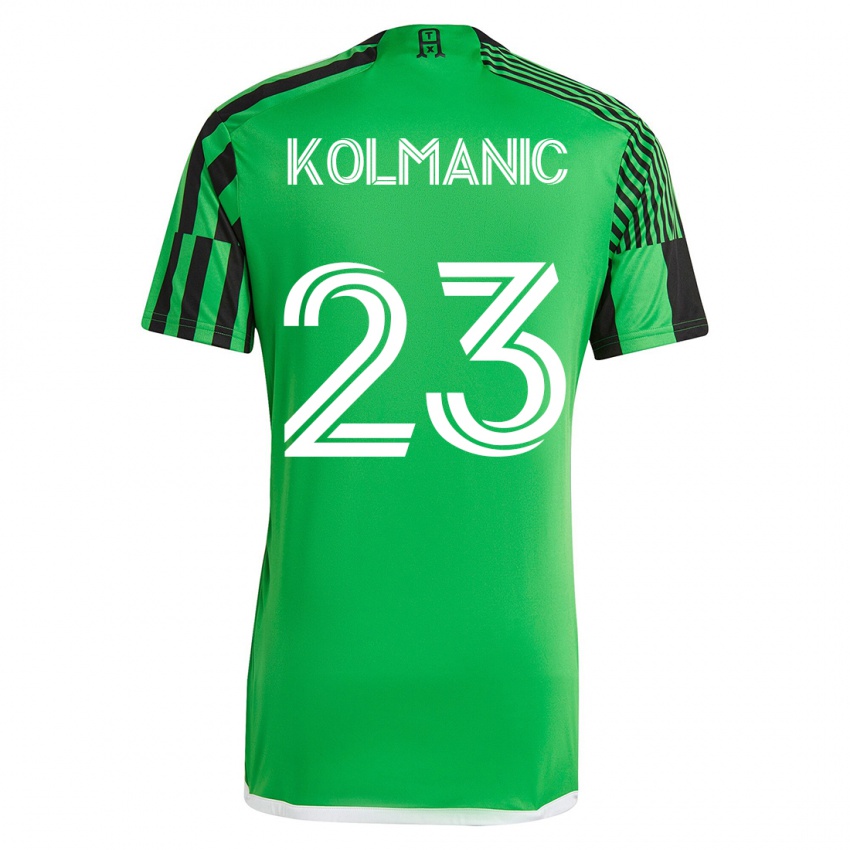 Kinder Zan Kolmanic #23 Grün Schwarz Heimtrikot Trikot 2023/24 T-Shirt Schweiz