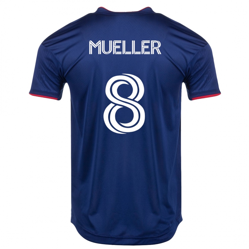 Enfant Maillot Chris Mueller #8 Marin Tenues Domicile 2023/24 T-Shirt Suisse