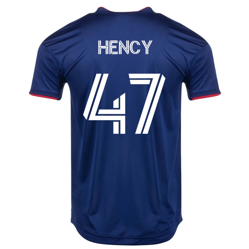 Enfant Maillot Billy Hency #47 Marin Tenues Domicile 2023/24 T-Shirt Suisse