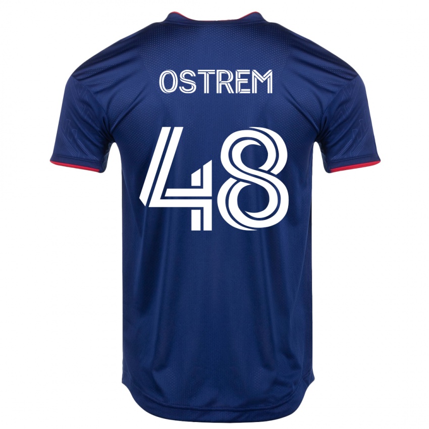 Enfant Maillot Charlie Ostrem #48 Marin Tenues Domicile 2023/24 T-Shirt Suisse