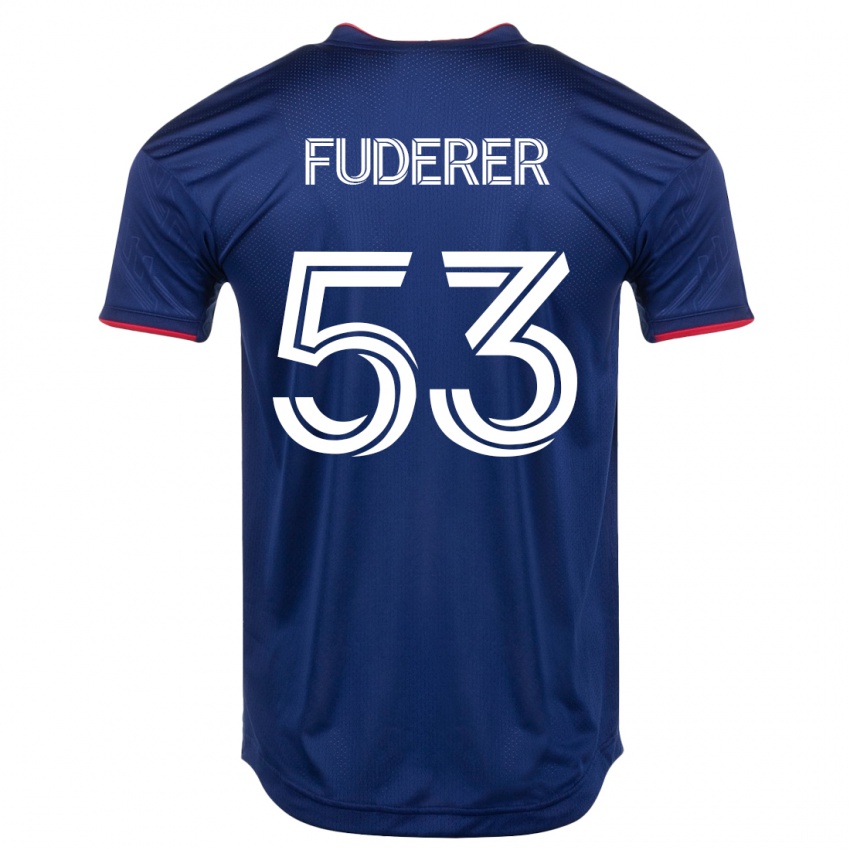 Enfant Maillot Jake Fuderer #53 Marin Tenues Domicile 2023/24 T-Shirt Suisse