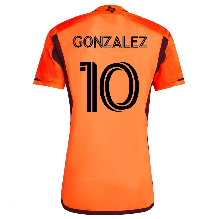Kinder Yair González #10 Orangefarben Heimtrikot Trikot 2023/24 T-Shirt Schweiz