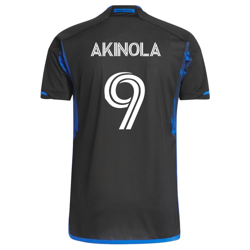 Enfant Maillot Ayo Akinola #9 Bleu Noir Tenues Domicile 2023/24 T-Shirt Suisse