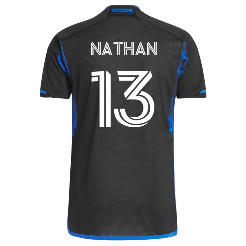 Enfant Maillot Nathan #13 Bleu Noir Tenues Domicile 2023/24 T-Shirt Suisse