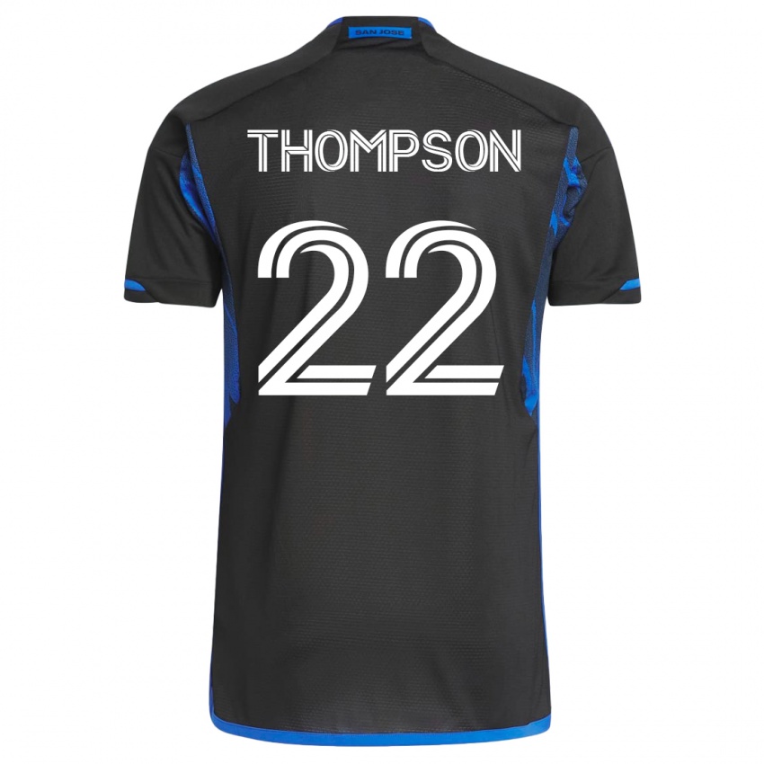 Enfant Maillot Tommy Thompson #22 Bleu Noir Tenues Domicile 2023/24 T-Shirt Suisse