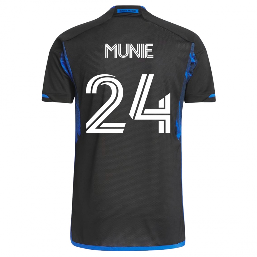 Enfant Maillot Daniel Munie #24 Bleu Noir Tenues Domicile 2023/24 T-Shirt Suisse