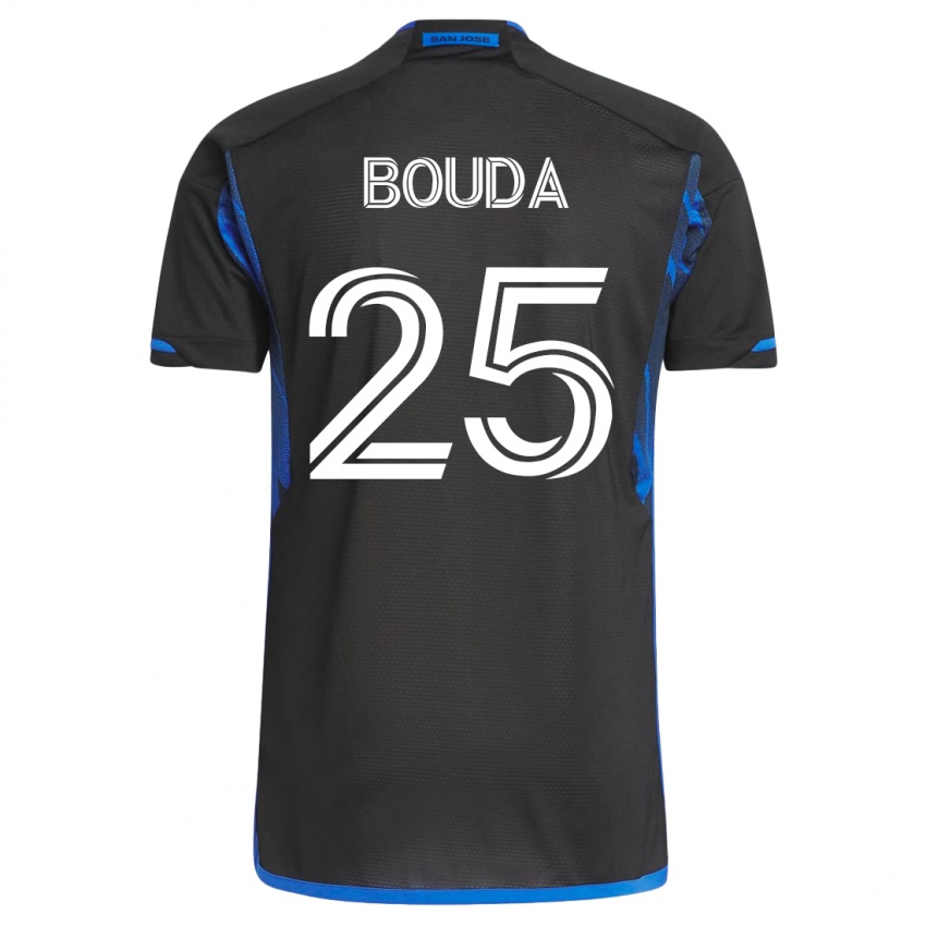 Enfant Maillot Ousseni Bouda #25 Bleu Noir Tenues Domicile 2023/24 T-Shirt Suisse