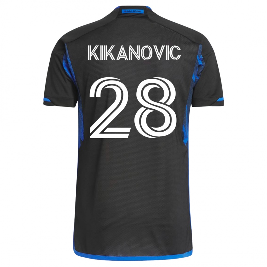 Enfant Maillot Benjamin Kikanovic #28 Bleu Noir Tenues Domicile 2023/24 T-Shirt Suisse