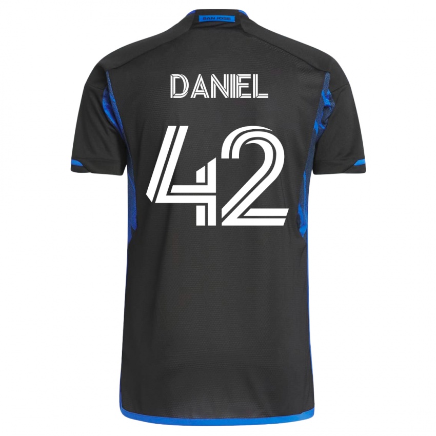 Enfant Maillot Daniel #42 Bleu Noir Tenues Domicile 2023/24 T-Shirt Suisse