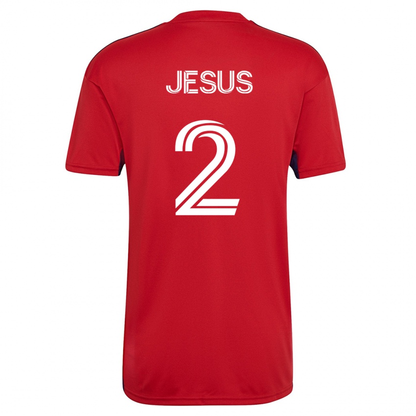 Enfant Maillot Geovane Jesus #2 Rouge Tenues Domicile 2023/24 T-Shirt Suisse