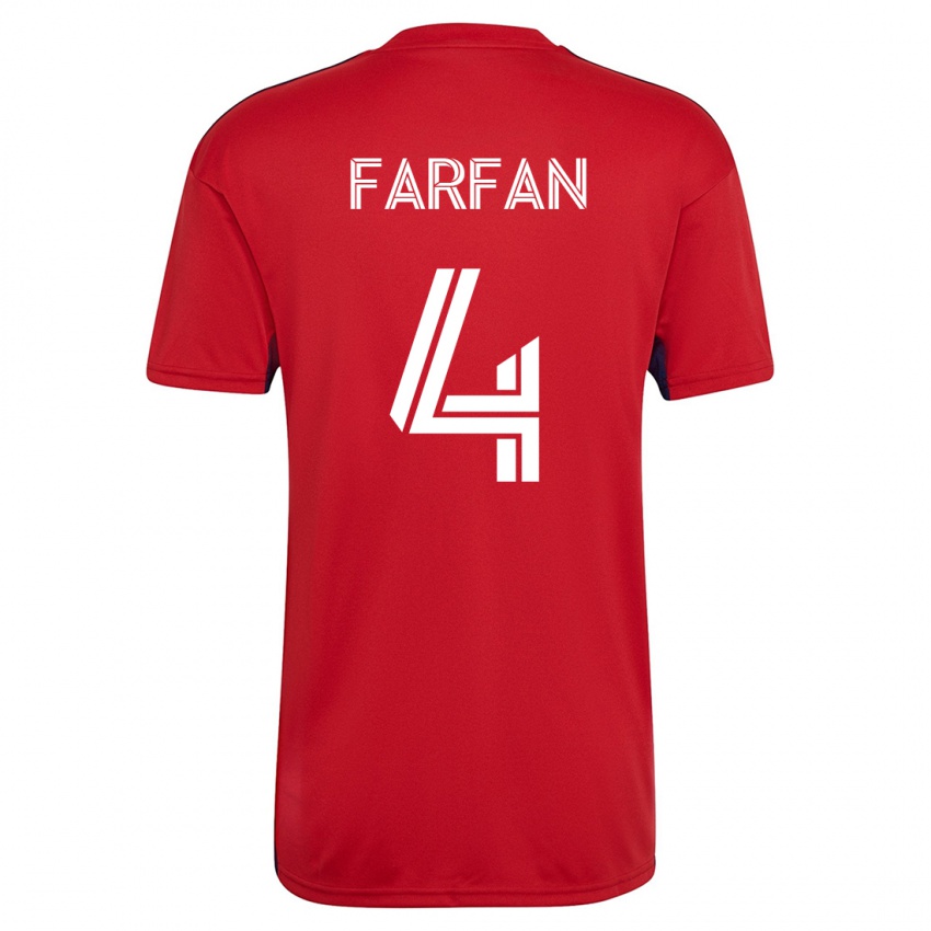 Enfant Maillot Marco Farfán #4 Rouge Tenues Domicile 2023/24 T-Shirt Suisse
