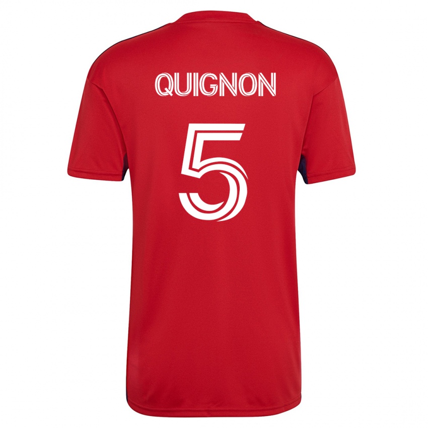 Enfant Maillot Facundo Quignón #5 Rouge Tenues Domicile 2023/24 T-Shirt Suisse