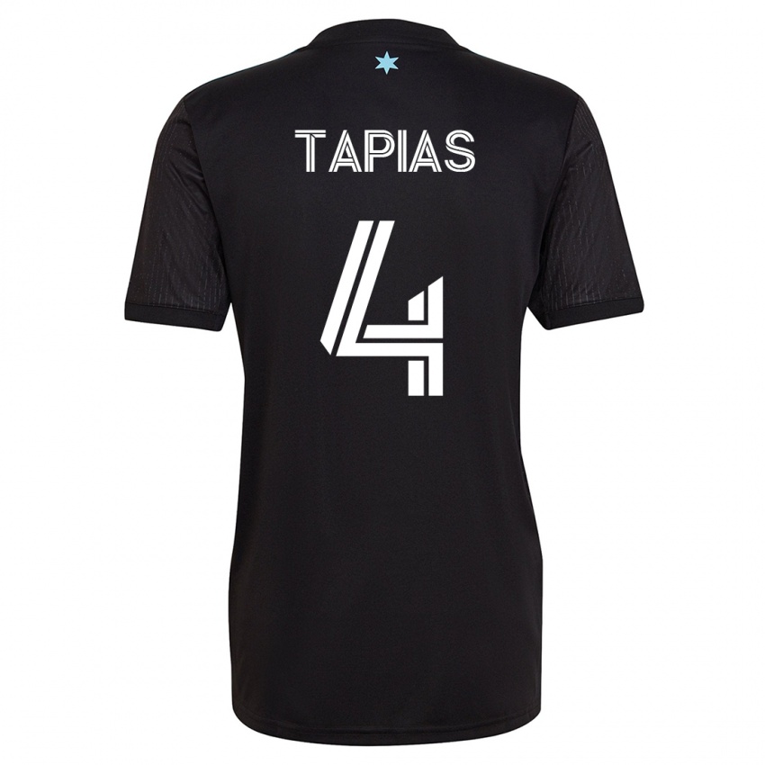 Enfant Maillot Miguel Tapias #4 Noir Tenues Domicile 2023/24 T-Shirt Suisse