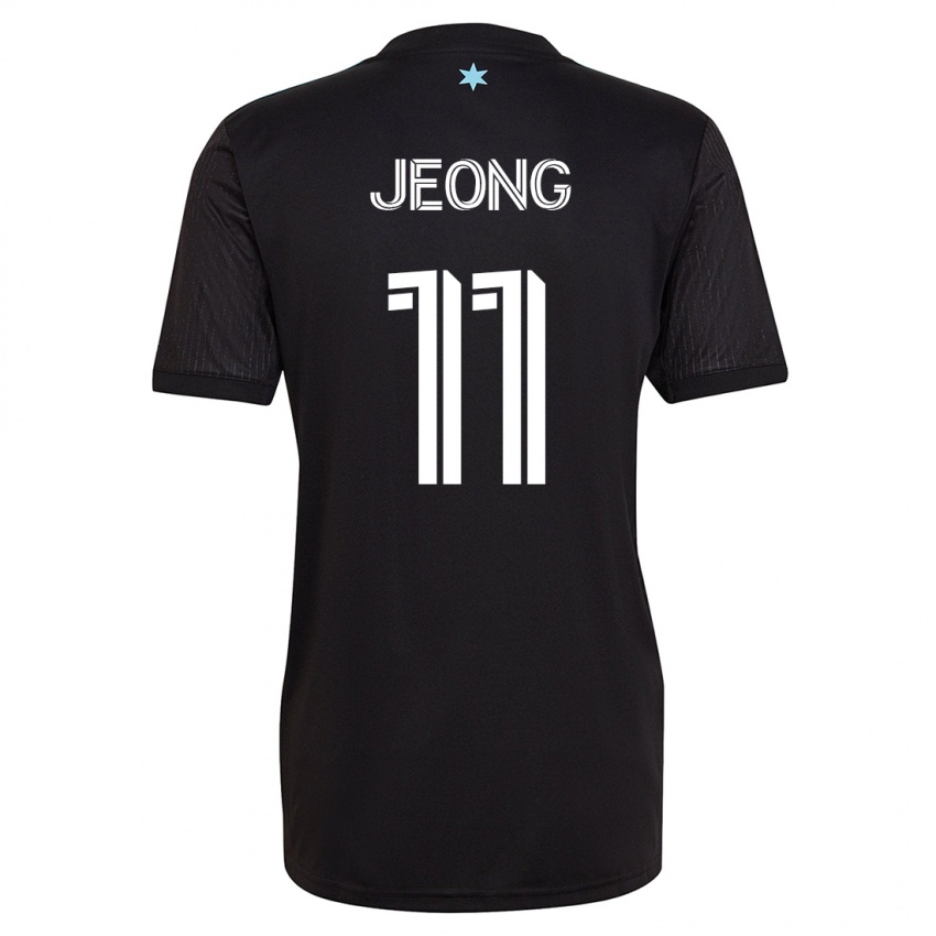 Enfant Maillot Sang-Bin Jeong #11 Noir Tenues Domicile 2023/24 T-Shirt Suisse