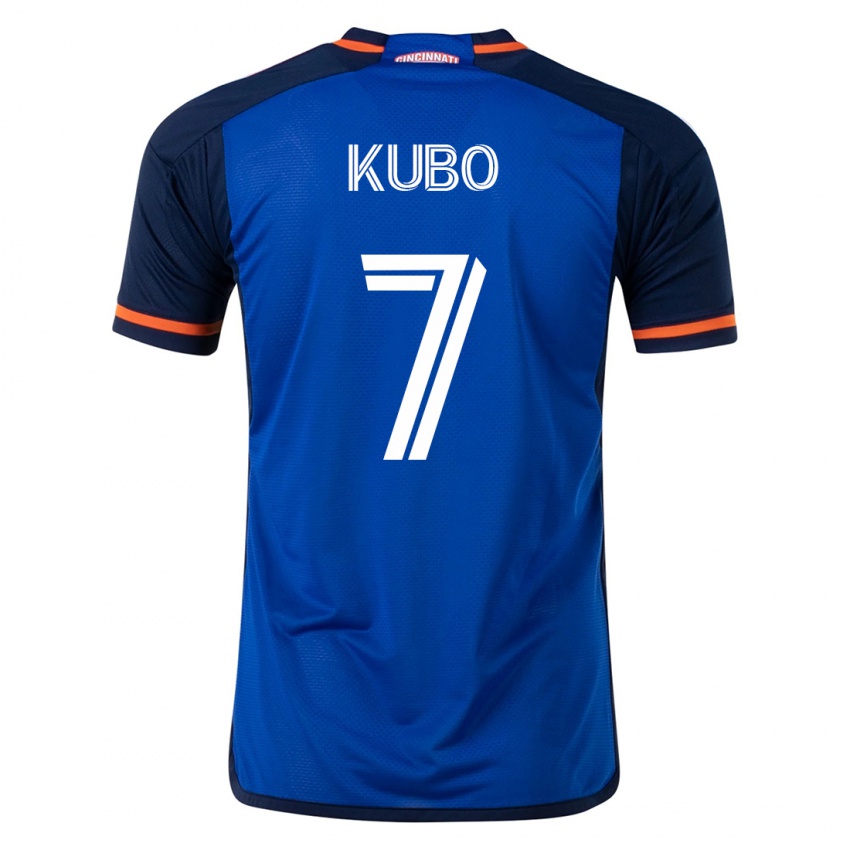 Kinder Yuya Kubo #7 Blau Heimtrikot Trikot 2023/24 T-Shirt Schweiz
