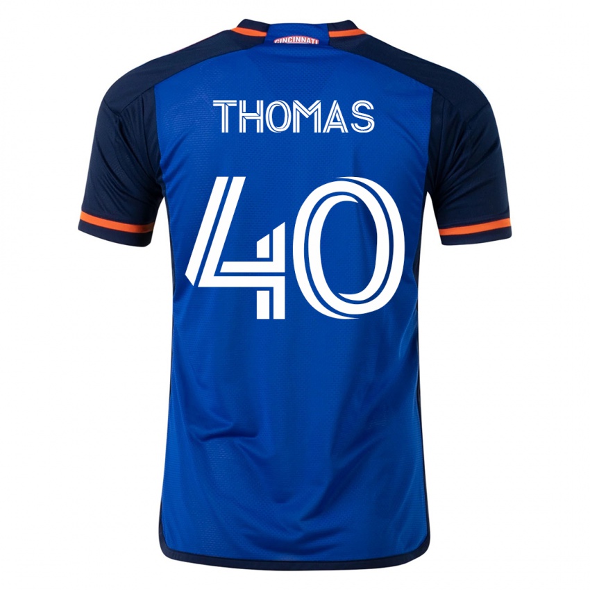Enfant Maillot Kai Thomas #40 Bleu Tenues Domicile 2023/24 T-Shirt Suisse