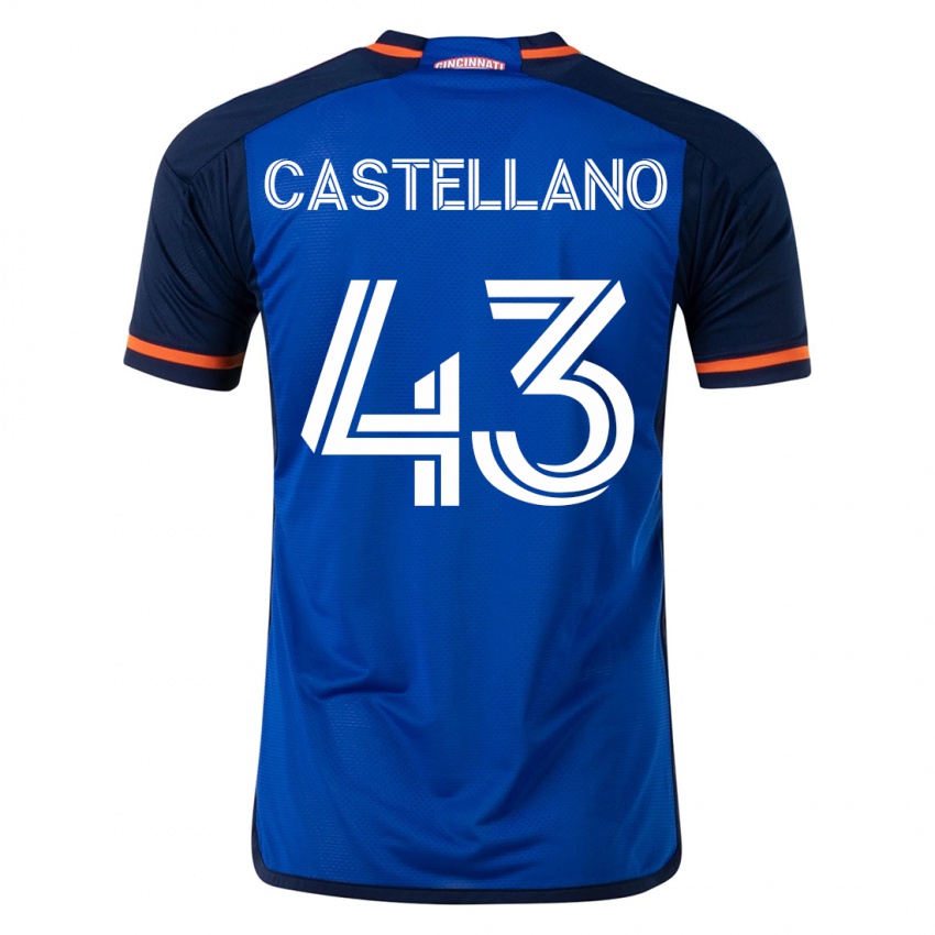 Enfant Maillot Jesús Castellano #43 Bleu Tenues Domicile 2023/24 T-Shirt Suisse