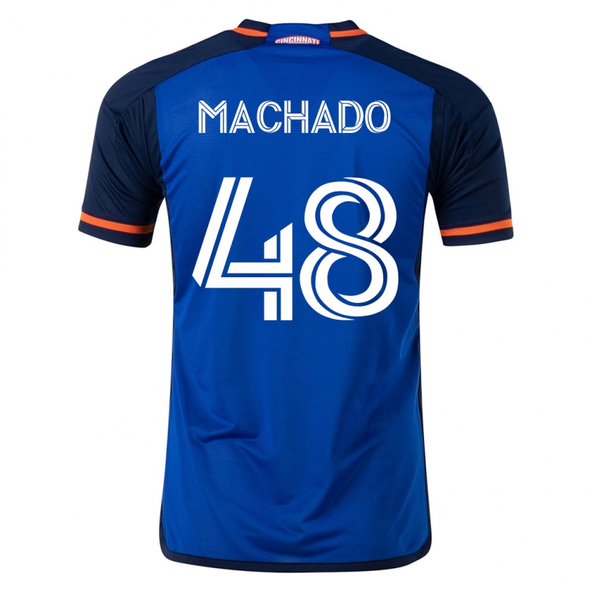 Enfant Maillot Juan Machado #48 Bleu Tenues Domicile 2023/24 T-Shirt Suisse