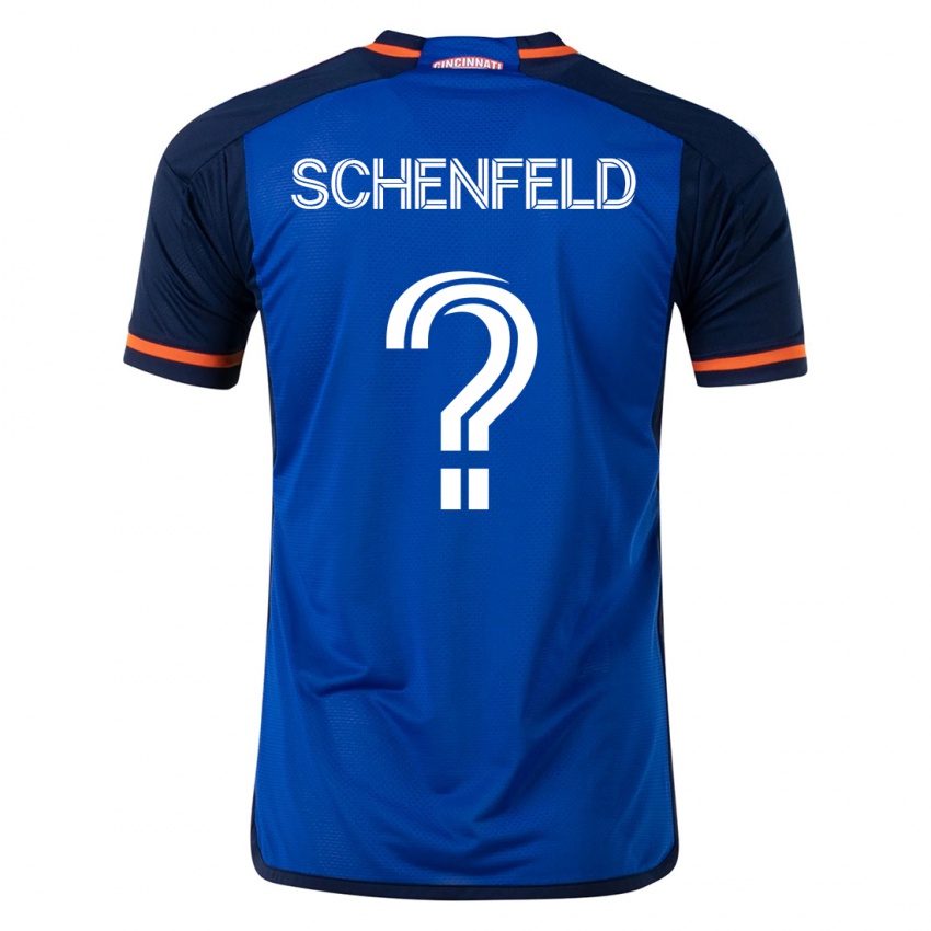 Enfant Maillot Matthew Schenfeld #0 Bleu Tenues Domicile 2023/24 T-Shirt Suisse