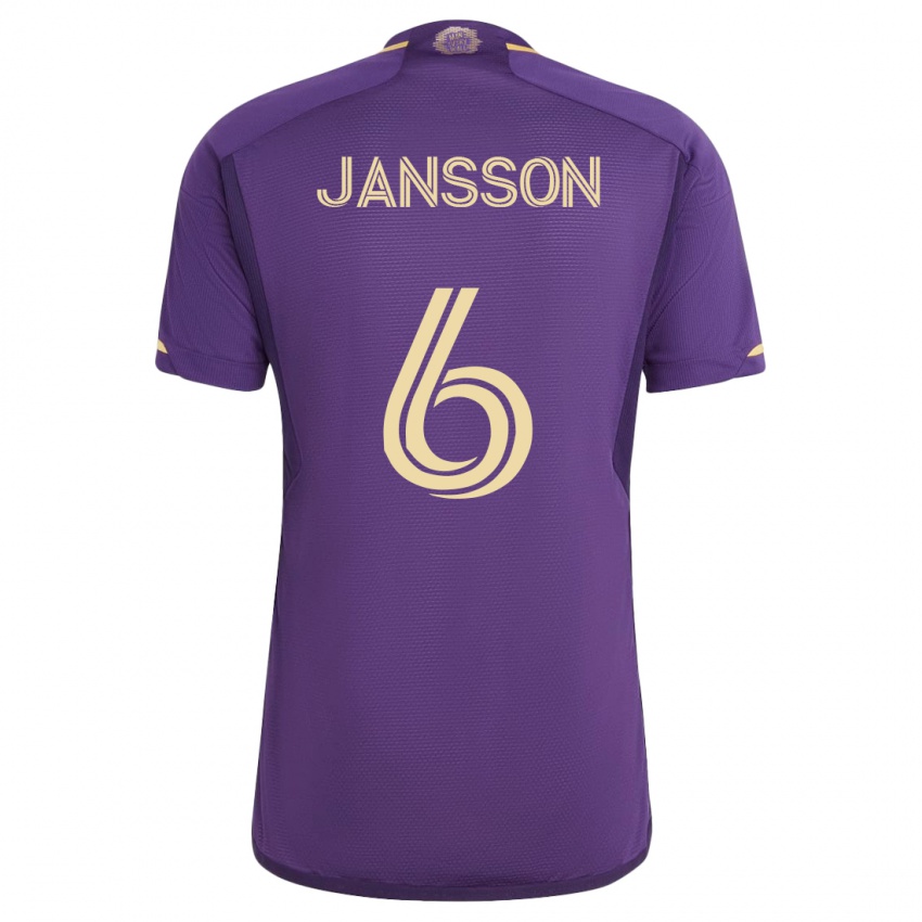 Enfant Maillot Robin Jansson #6 Violet Tenues Domicile 2023/24 T-Shirt Suisse