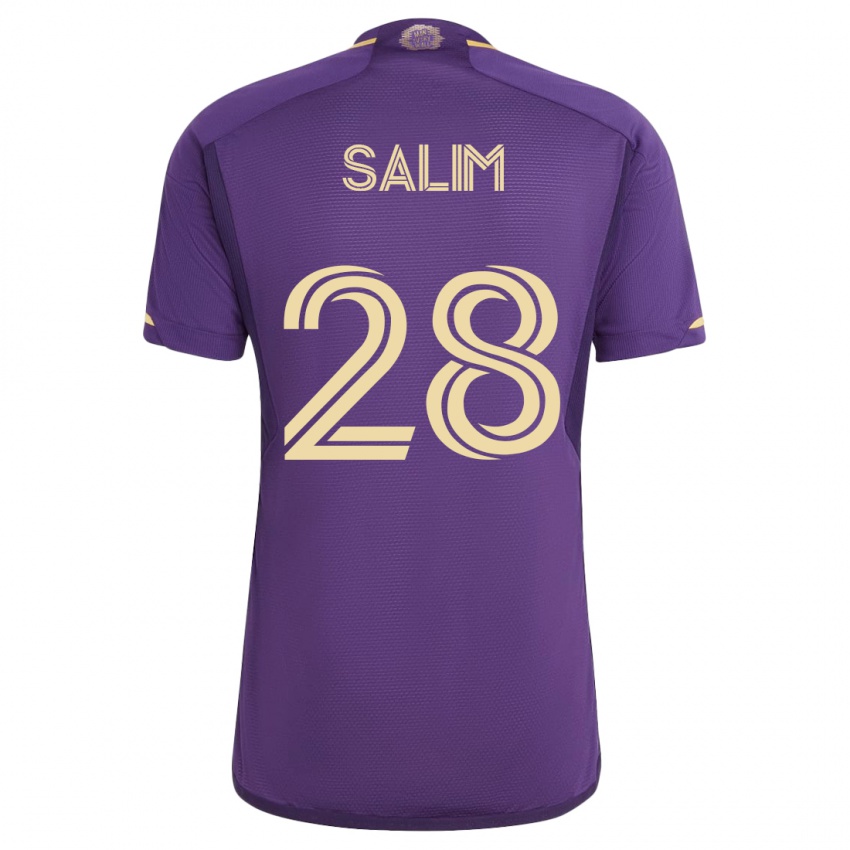 Enfant Maillot Abdi Salim #28 Violet Tenues Domicile 2023/24 T-Shirt Suisse