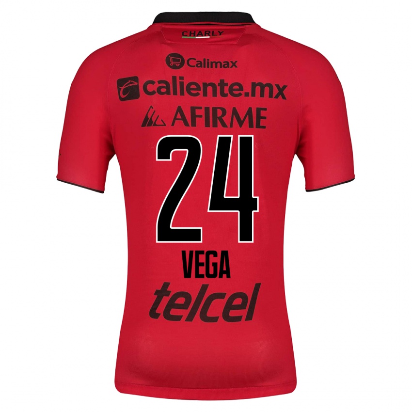 Enfant Maillot Jesús Vega #24 Rouge Tenues Domicile 2023/24 T-Shirt Suisse