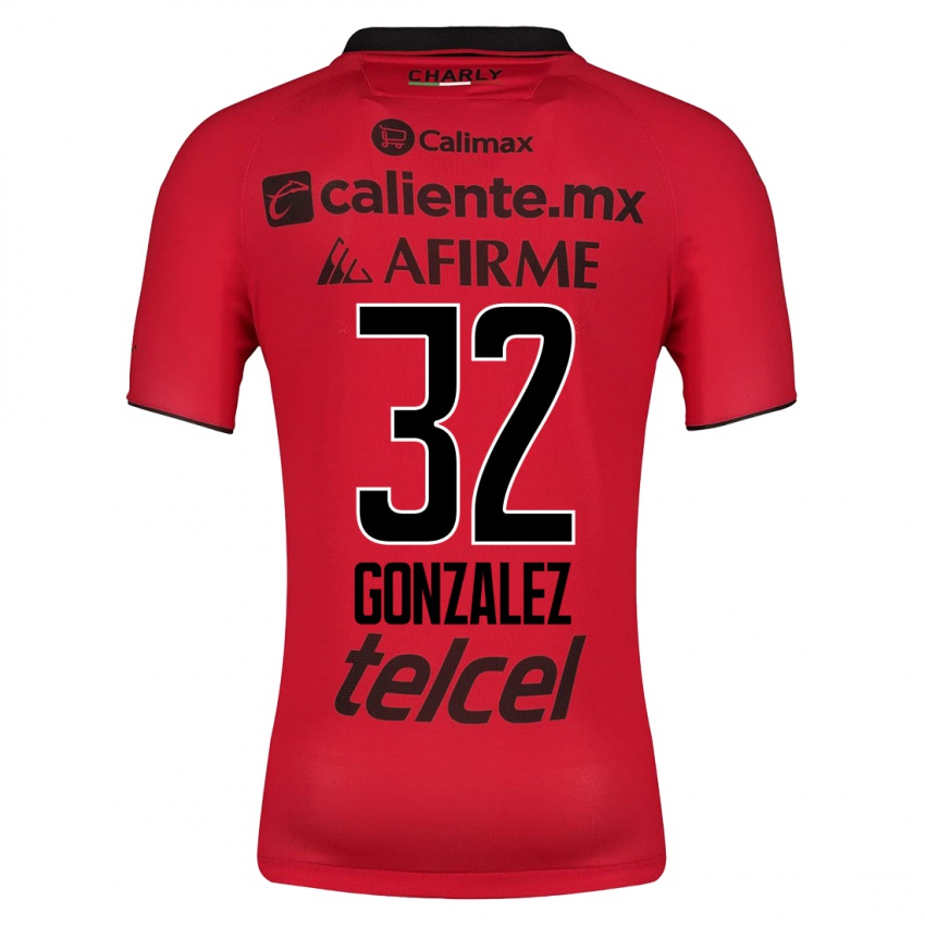 Enfant Maillot Carlos Gonzalez #32 Rouge Tenues Domicile 2023/24 T-Shirt Suisse