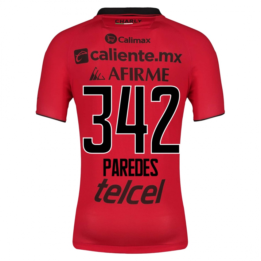 Enfant Maillot Santiago Paredes #342 Rouge Tenues Domicile 2023/24 T-Shirt Suisse