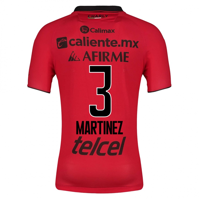 Enfant Maillot Nathaly Martínez #3 Rouge Tenues Domicile 2023/24 T-Shirt Suisse