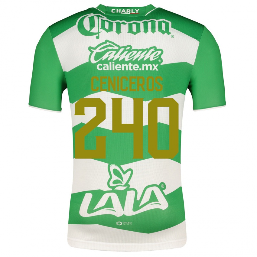 Enfant Maillot Carlos Ceniceros #240 Vert Tenues Domicile 2023/24 T-Shirt Suisse