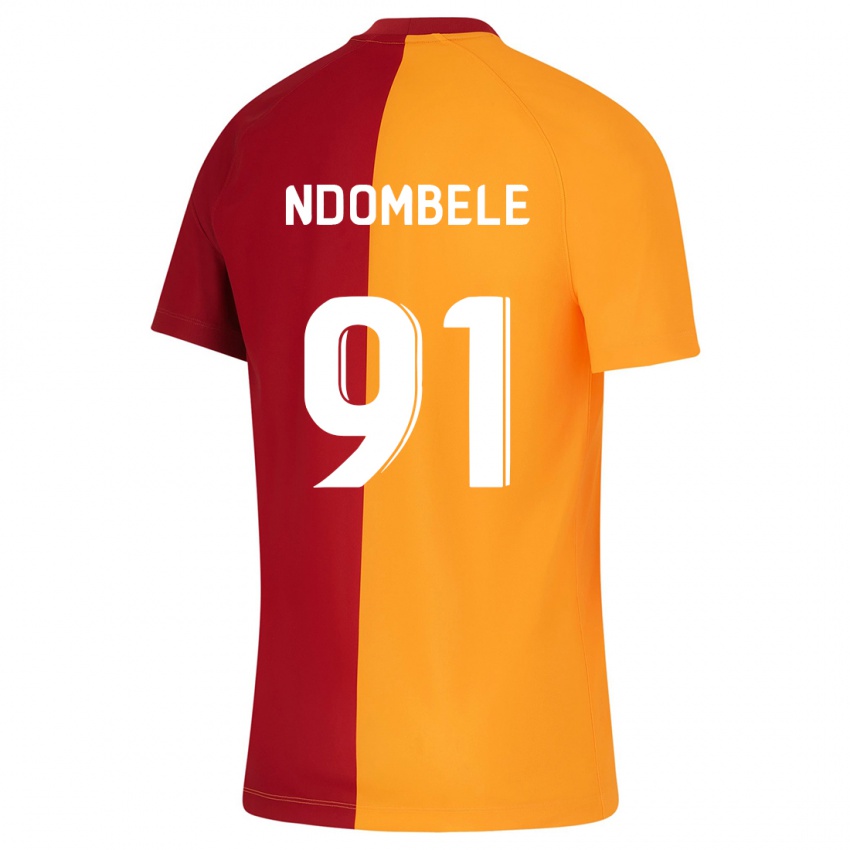 Enfant Maillot Tanguy Ndombélé #91 Orange Tenues Domicile 2023/24 T-Shirt Suisse