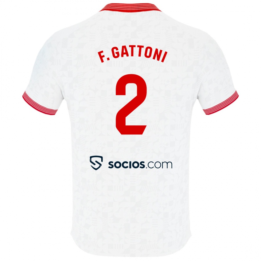 Enfant Maillot Federico Gattoni #2 Blanc Tenues Domicile 2023/24 T-Shirt Suisse