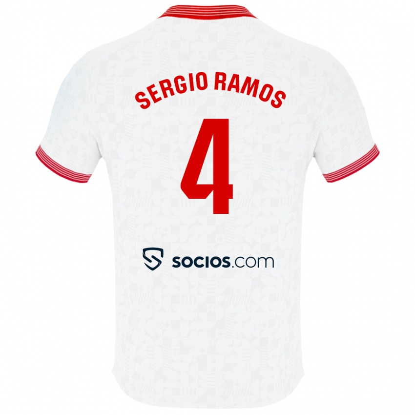 Enfant Maillot Sergio Ramos #4 Blanc Tenues Domicile 2023/24 T-Shirt Suisse