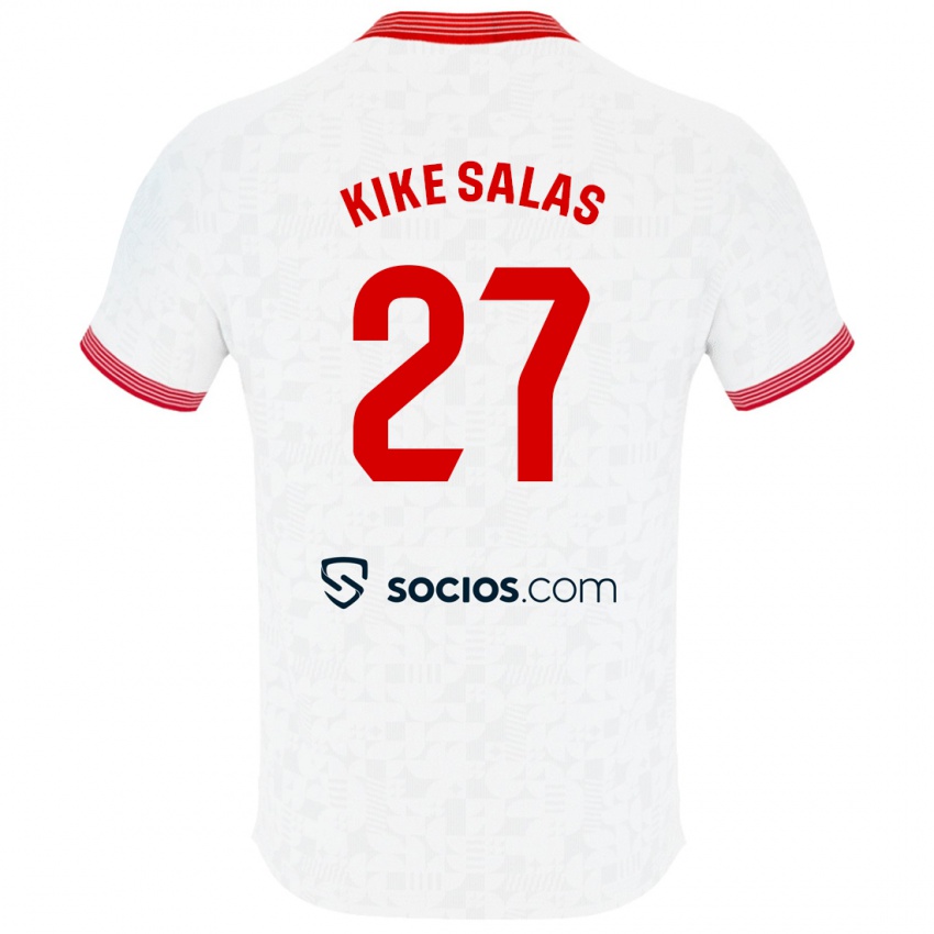 Enfant Maillot Kike Salas #27 Blanc Tenues Domicile 2023/24 T-Shirt Suisse
