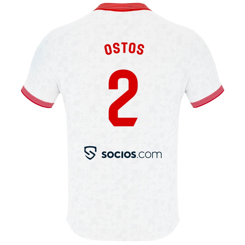 Enfant Maillot Fran Ostos #2 Blanc Tenues Domicile 2023/24 T-Shirt Suisse