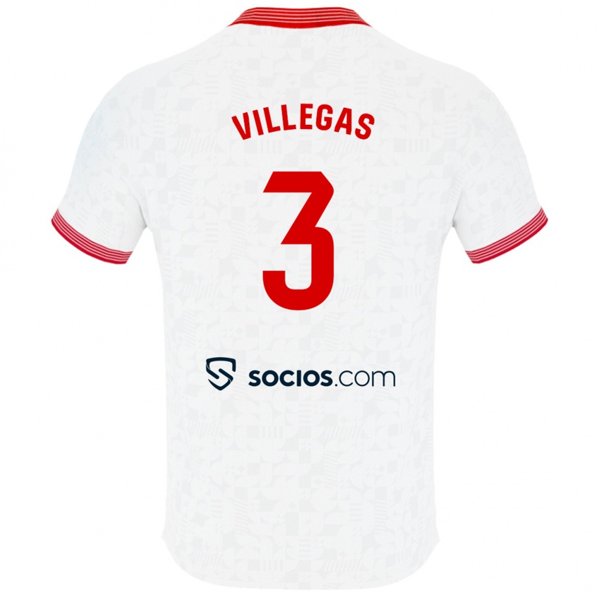 Enfant Maillot Juancho Villegas #3 Blanc Tenues Domicile 2023/24 T-Shirt Suisse