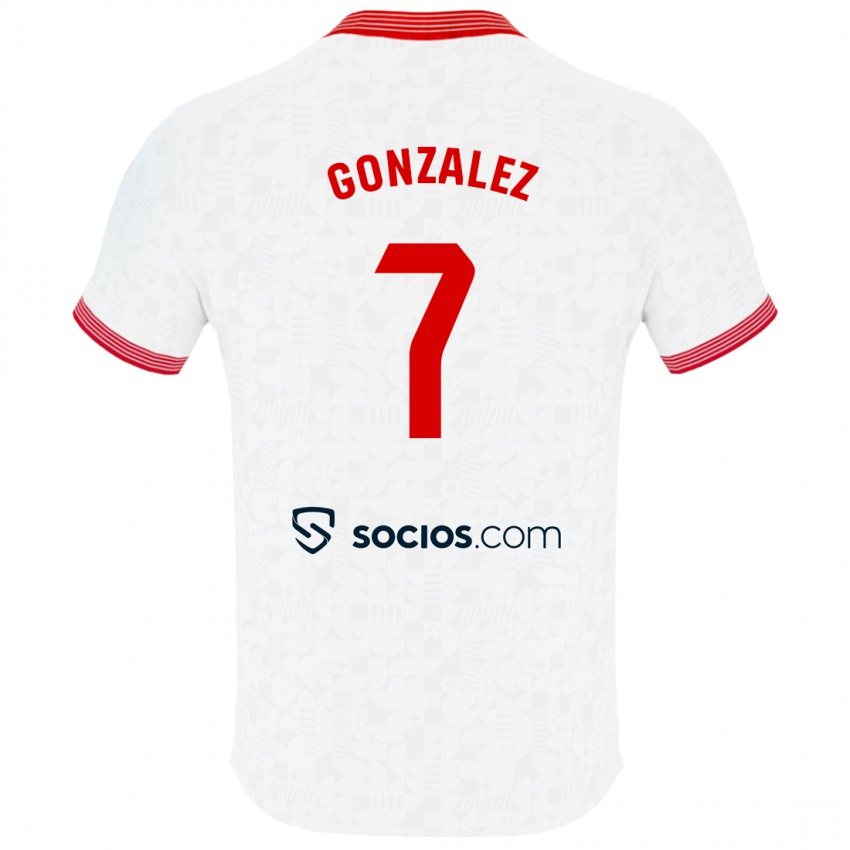 Enfant Maillot Juan González #7 Blanc Tenues Domicile 2023/24 T-Shirt Suisse