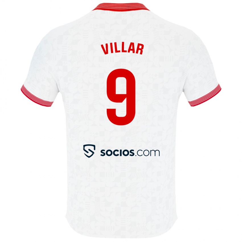 Enfant Maillot Iker Villar #9 Blanc Tenues Domicile 2023/24 T-Shirt Suisse
