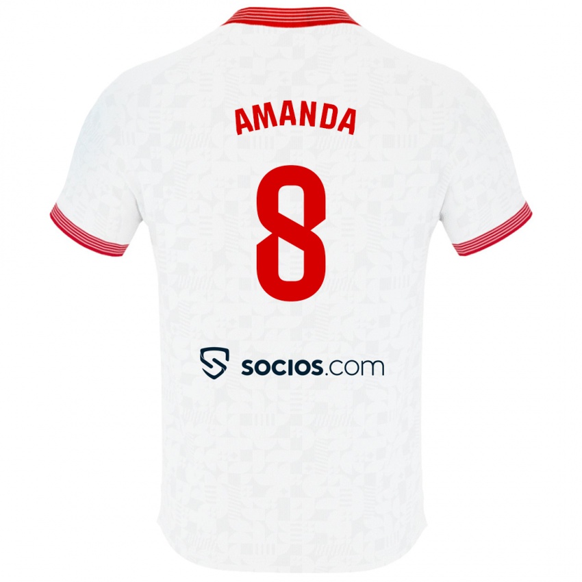 Enfant Maillot Amanda Sampedro Bustos #8 Blanc Tenues Domicile 2023/24 T-Shirt Suisse